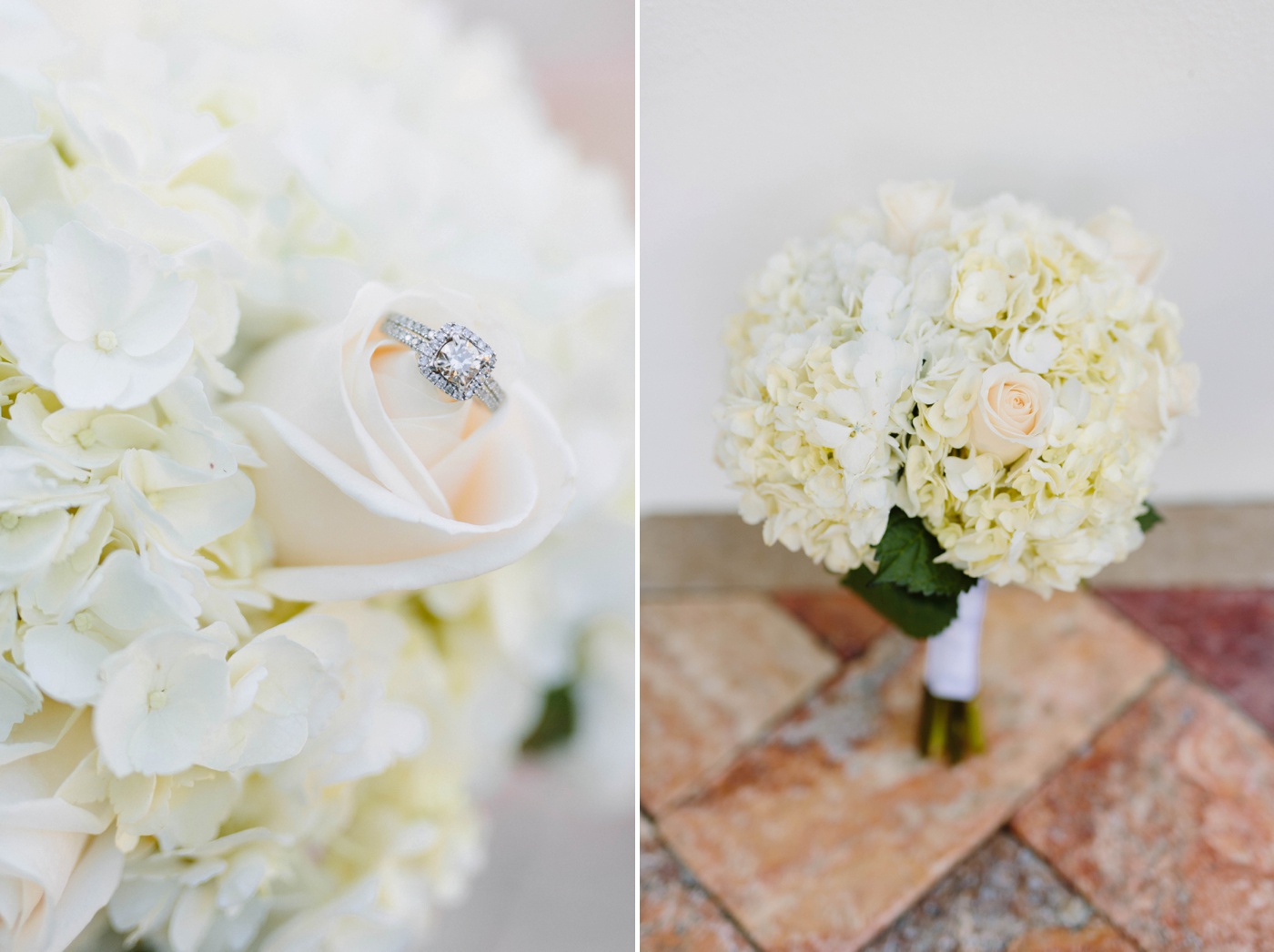 white hydrangea bride bouquet