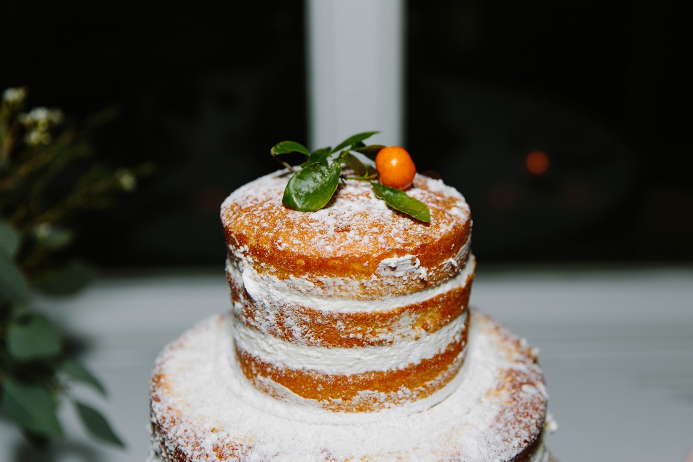 Citrus Inspired orange blossom wedding cake