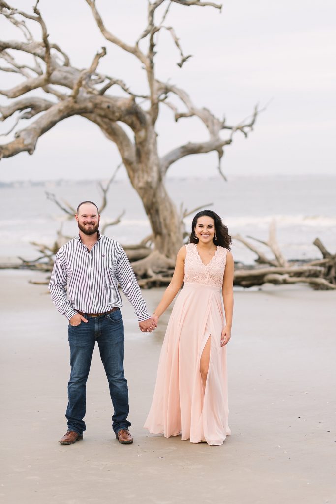 driftwood beach engagement session