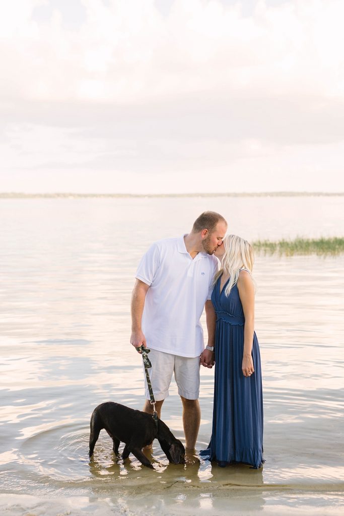 florida engagement session with lab puppy