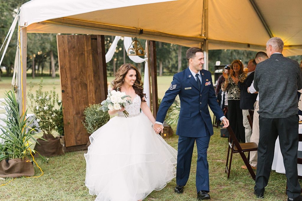 wedding reception grand entrance bride and groom