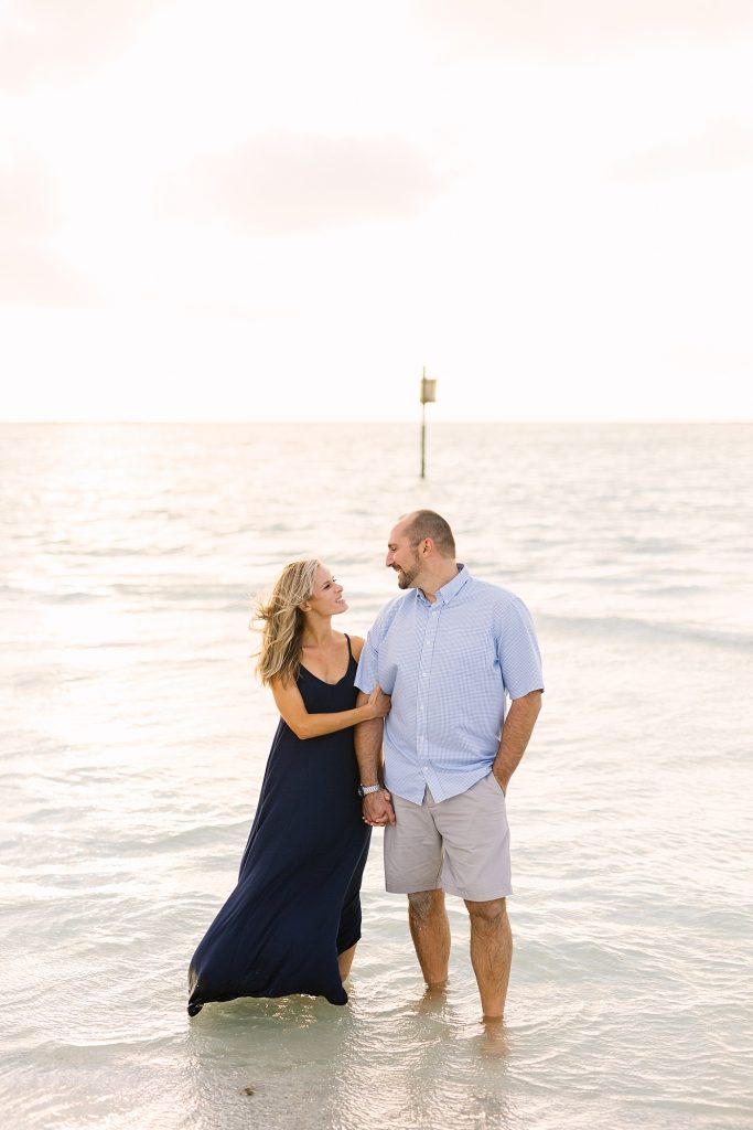 st. pete beach engagement photos in water