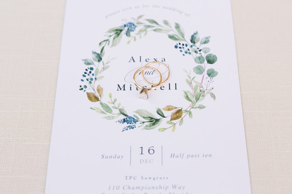navy and green wedding invitation suite