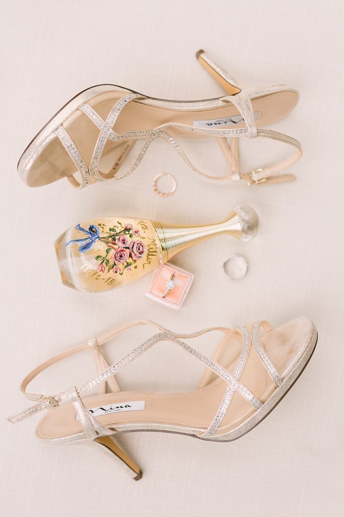 rose gold bridal wedding shoes