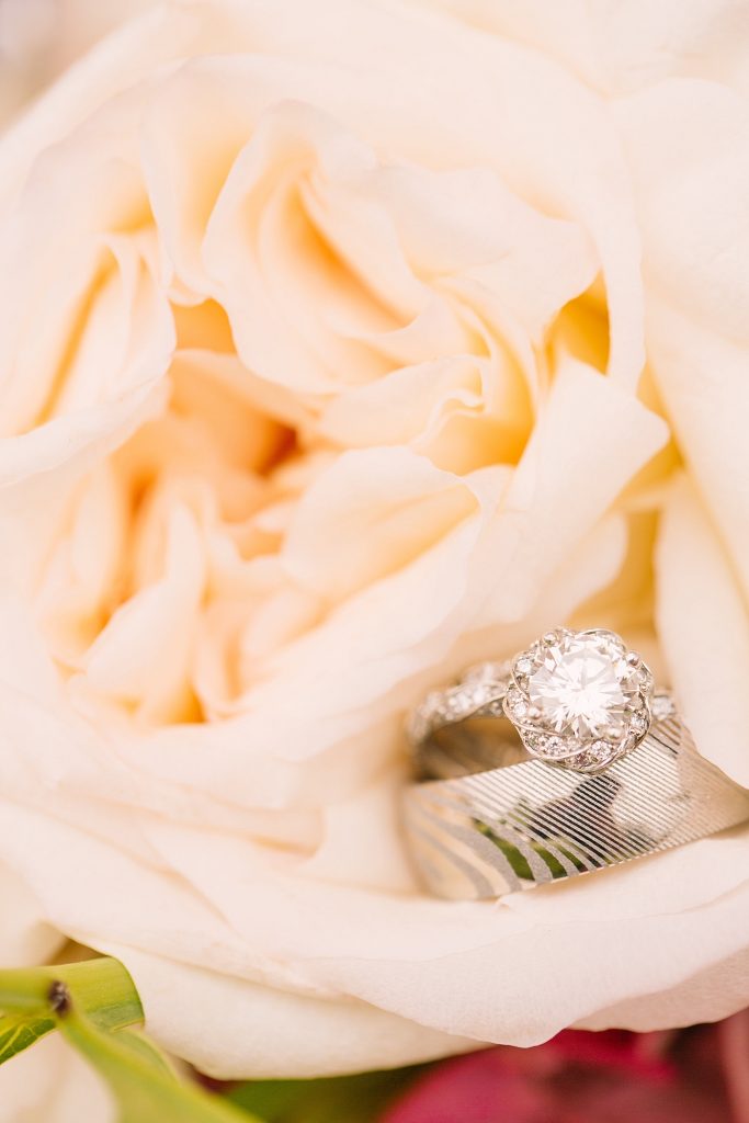 wedding ring in flower photo