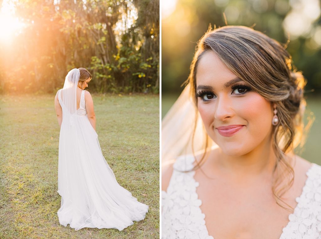bridal hair and makeup inspo sunset bridal portraits