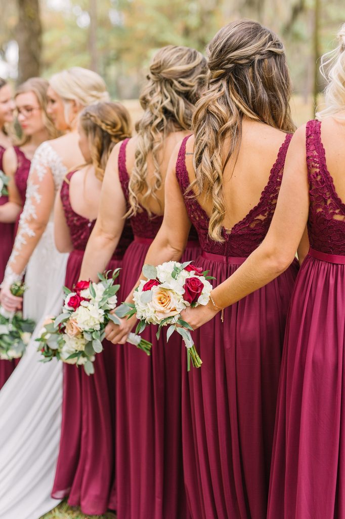 burgundy bridesmaid dresses for fall wedding