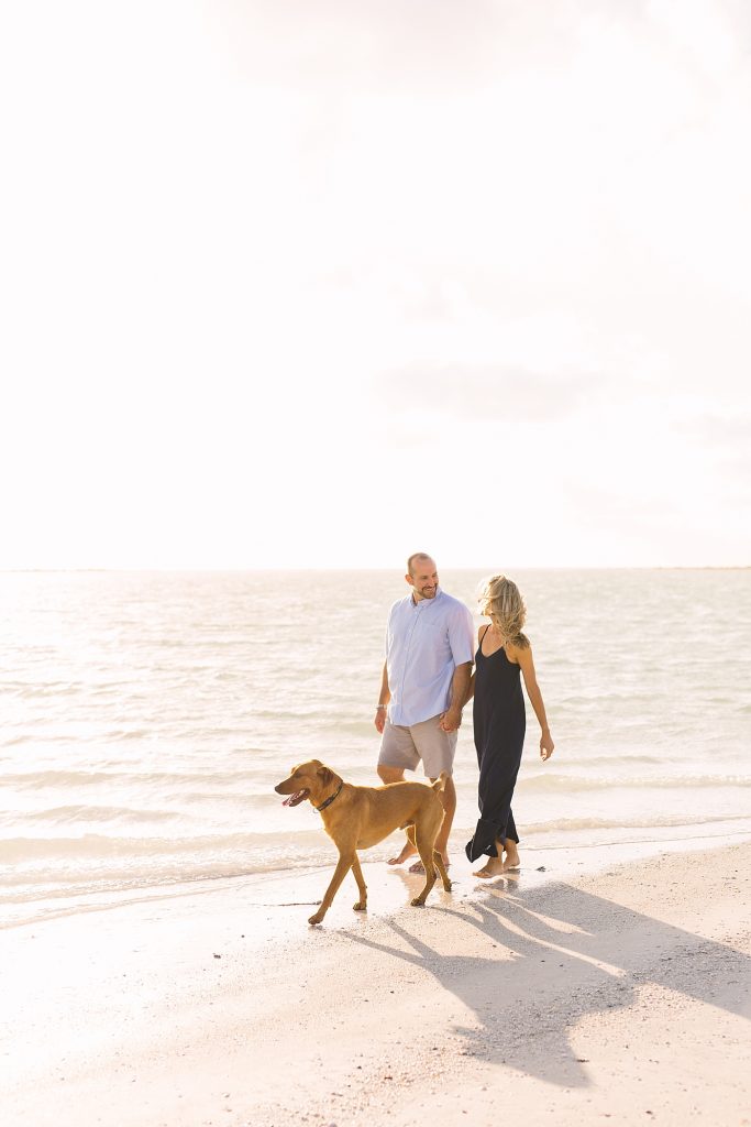 Fort De Soto Beach Sunset Engagement Session Yellow Lab